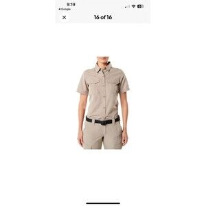 5.11 Tactical Women's Size Medium Short Sleeve Shirt Khaki Tan Beige Polyester
